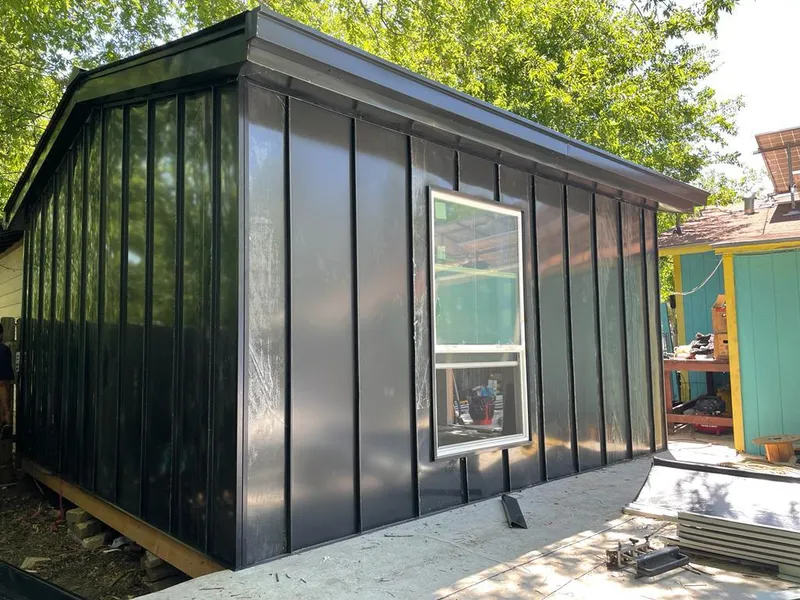 Black standing seam metal wall panels for Metal Roof Installation in Leesylvania