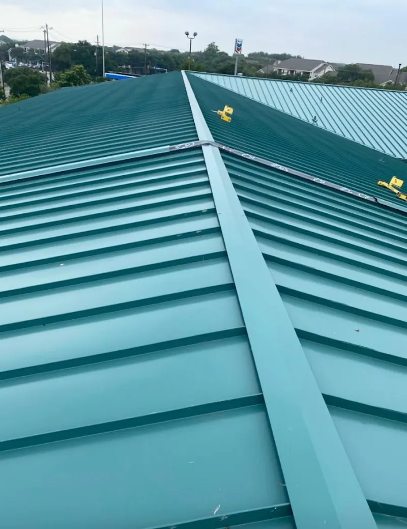 Green commercial metal roof ridge and valley for Metal Roof Repair in Leesylvania